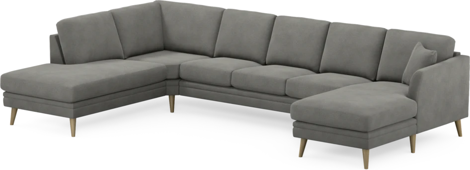 Eden - 3-sits soffa med divan vänster och schäslong höger - Grå
