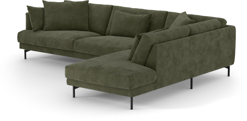 Harper - 3-sits soffa med divan höger - Grön