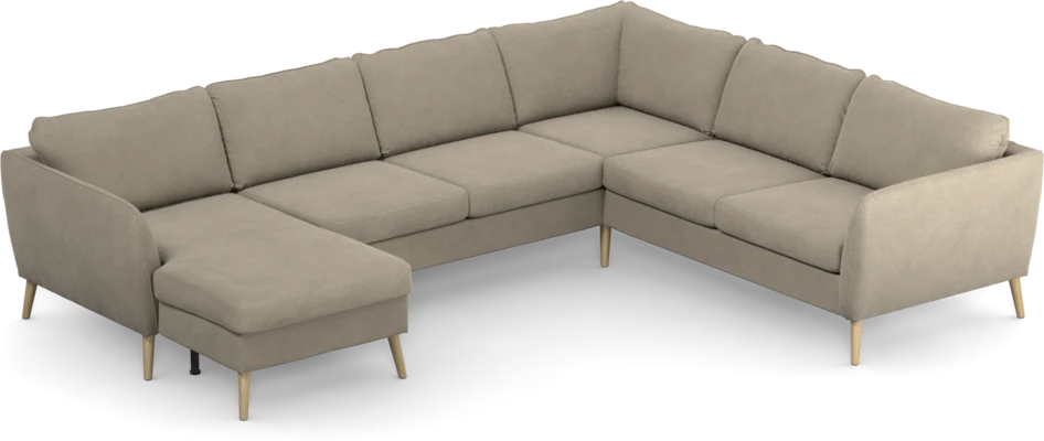 County - Hörnsoffa, 3+2-sits med schäslong vänster - Beige