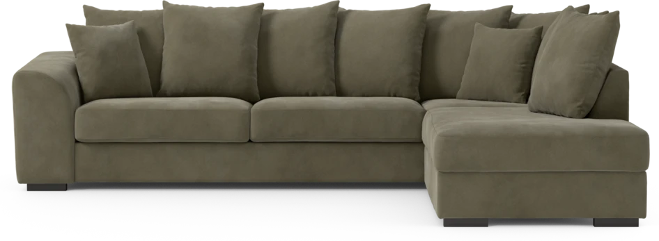 Town - 3-sits soffa med divan höger - Grön