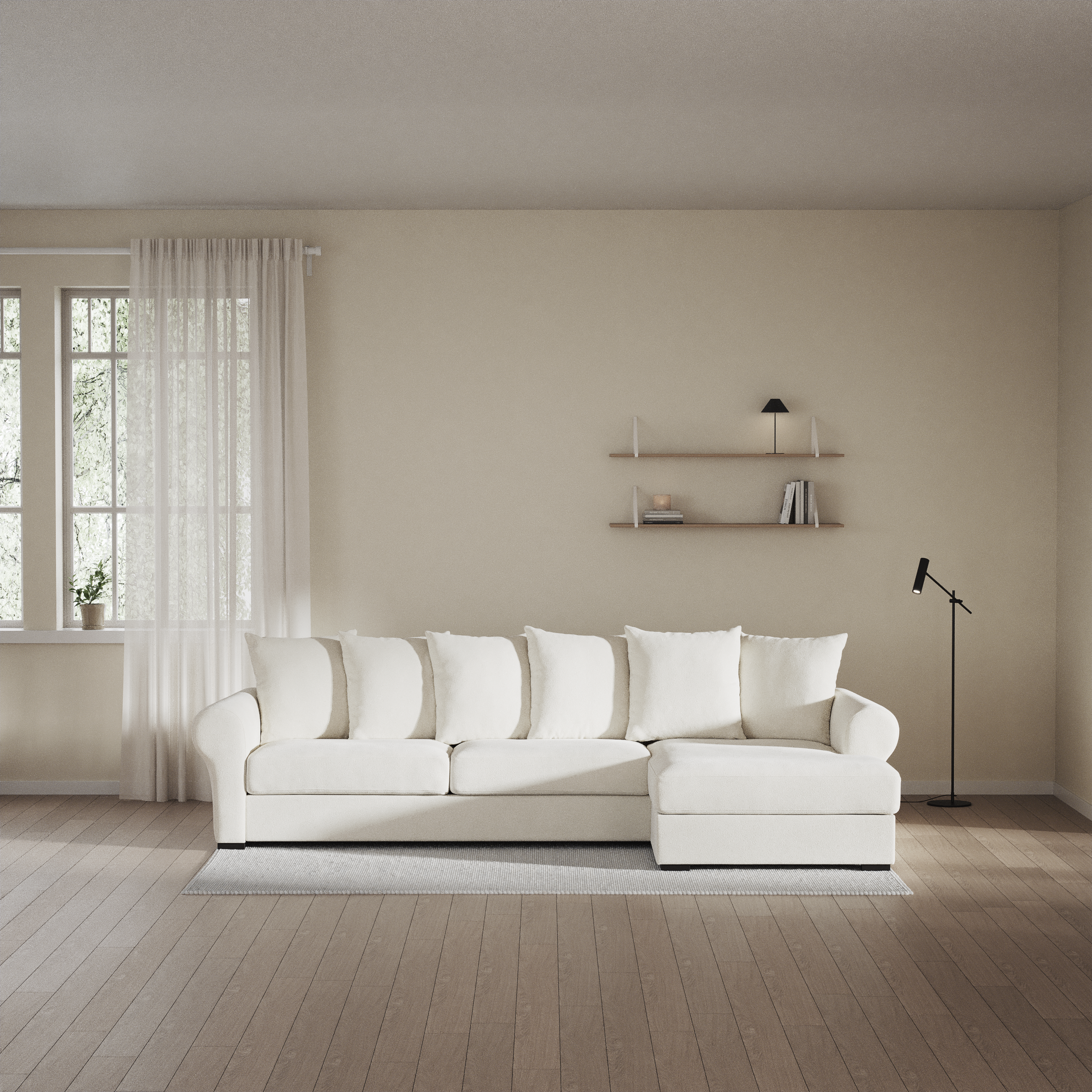 Town, 3-sits soffa med schäslong höger