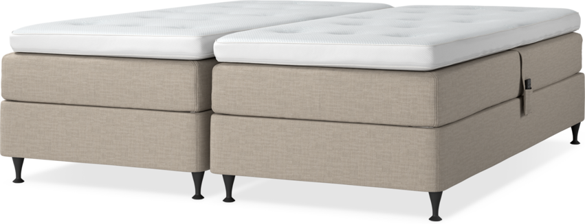 Delux Sense - Ställbar säng, dubbelsäng med bäddmadrass - Beige