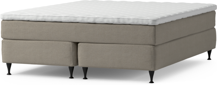 Delux Sense - Kontinentalsäng, dubbelsäng med bäddmadrass och sängben - Beige