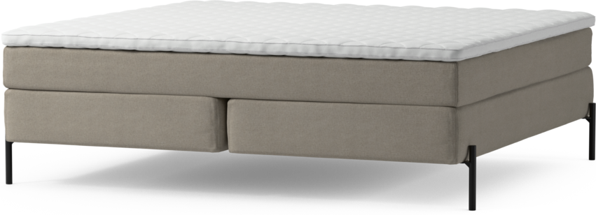 Delux Sense - Kontinentalsäng, dubbelsäng med bäddmadrass och sängben - Beige