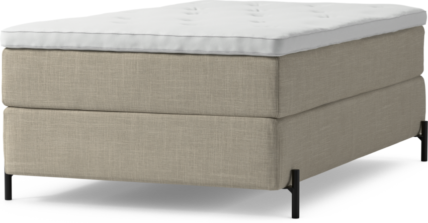 Delux Dream - Kontinentalsäng, enkelsäng 120 cm med bäddmadrass och sängben - Beige