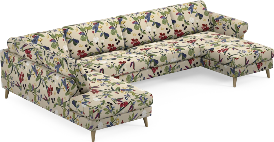 Bridge - 3-sits soffa med divan vänster och schäslong höger - Flerfärgad