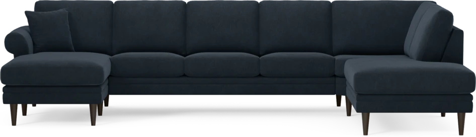 Eden - 3-sits soffa med schäslong vänster och divan höger - Blå