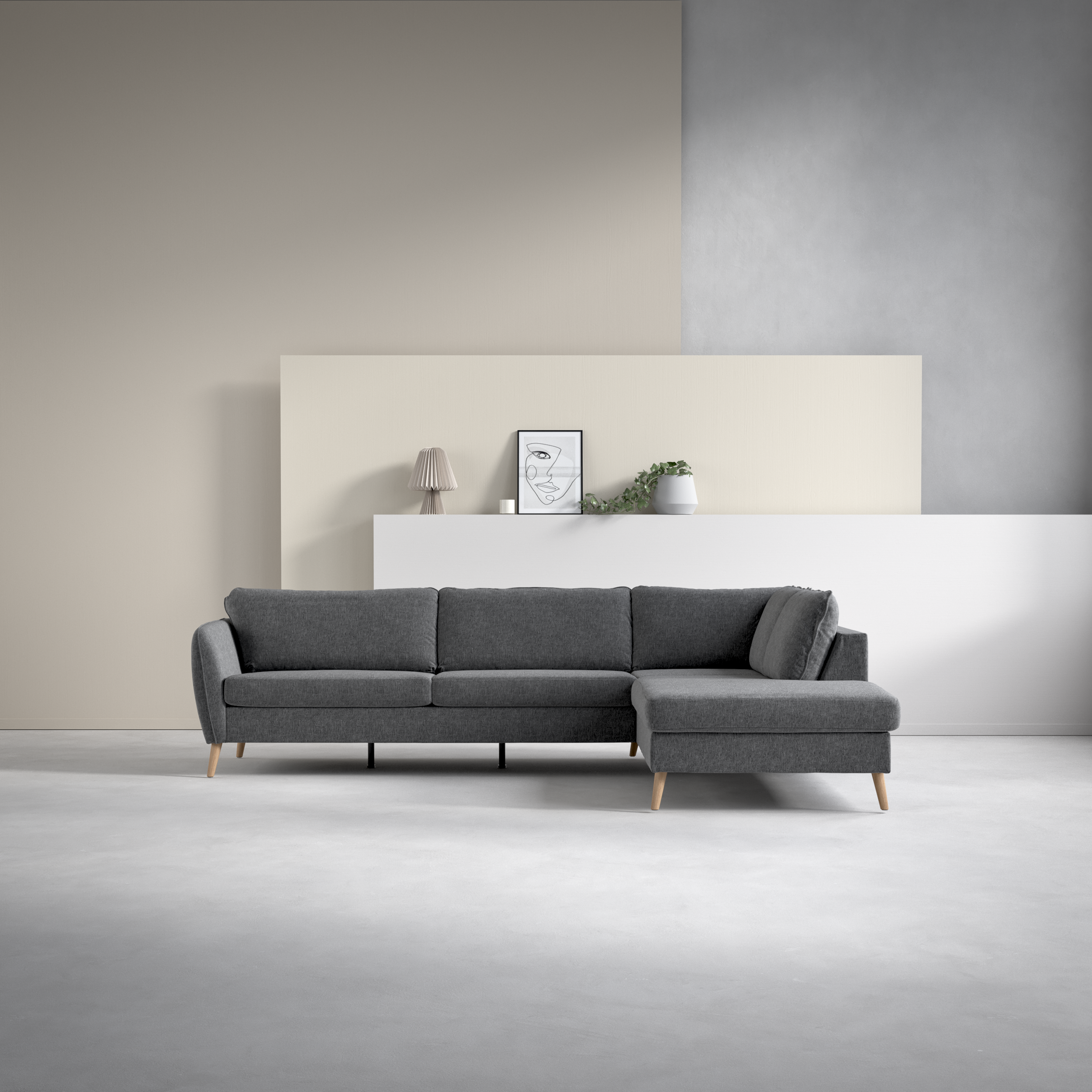 County, 2,5-sits soffa med divan höger
