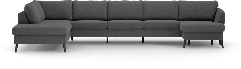 County - 4-sits soffa med divan vänster och schäslong höger - Grå