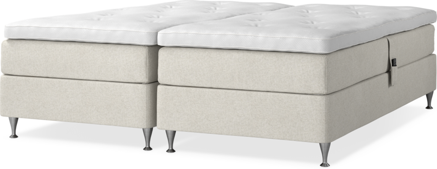 Delux Sense - Ställbar säng, dubbelsäng med bäddmadrass - Beige