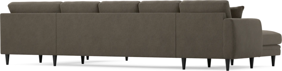 Eden - 3-sits soffa med schäslong vänster och divan höger - Brun