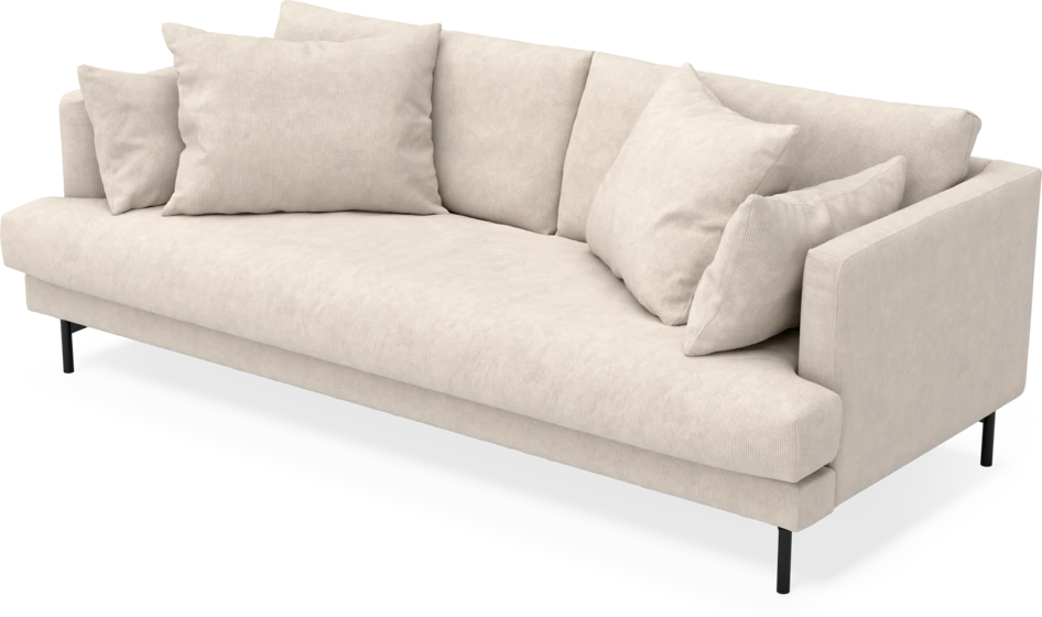 Harper - 3-sits soffa, hel dyna - Vit