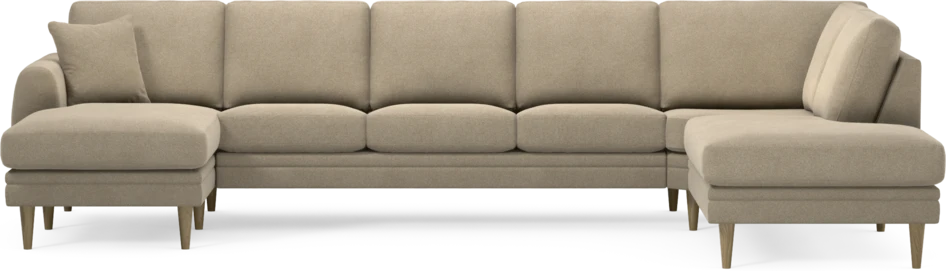 Eden - 3-sits soffa med schäslong vänster och divan höger - Beige