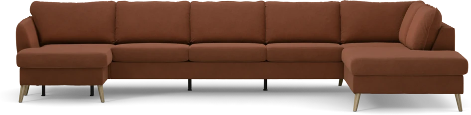 County - 4-sits soffa med schäslong vänster och divan höger - Orange