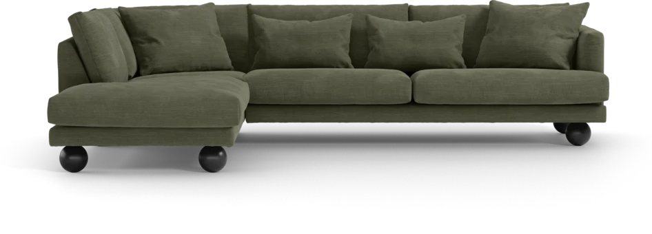 Harper - 3-sits soffa med divan vänster - Grön