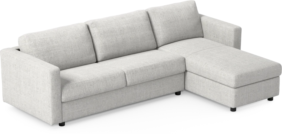 Lindö - Bäddsoffa 2,5-sits med schäslong, vändbar - Grå