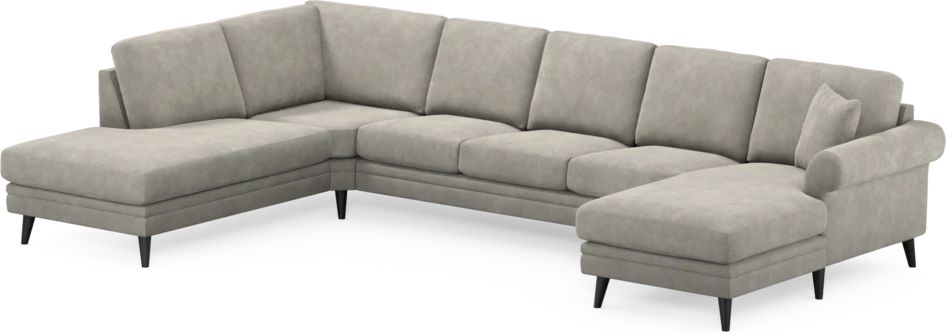 Eden - 3-sits soffa med divan vänster och schäslong höger - Grå