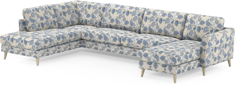 Bridge - 3-sits soffa med divan vänster och schäslong höger - Blå