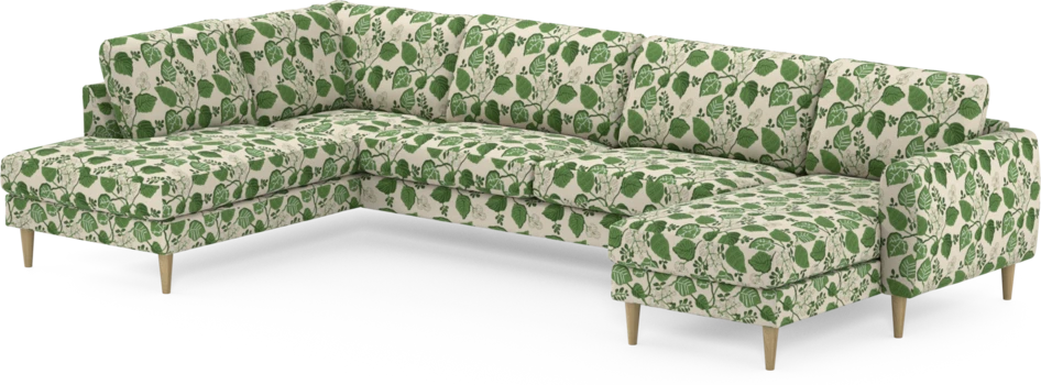 Bridge - 3-sits soffa med divan vänster och schäslong höger - Grön