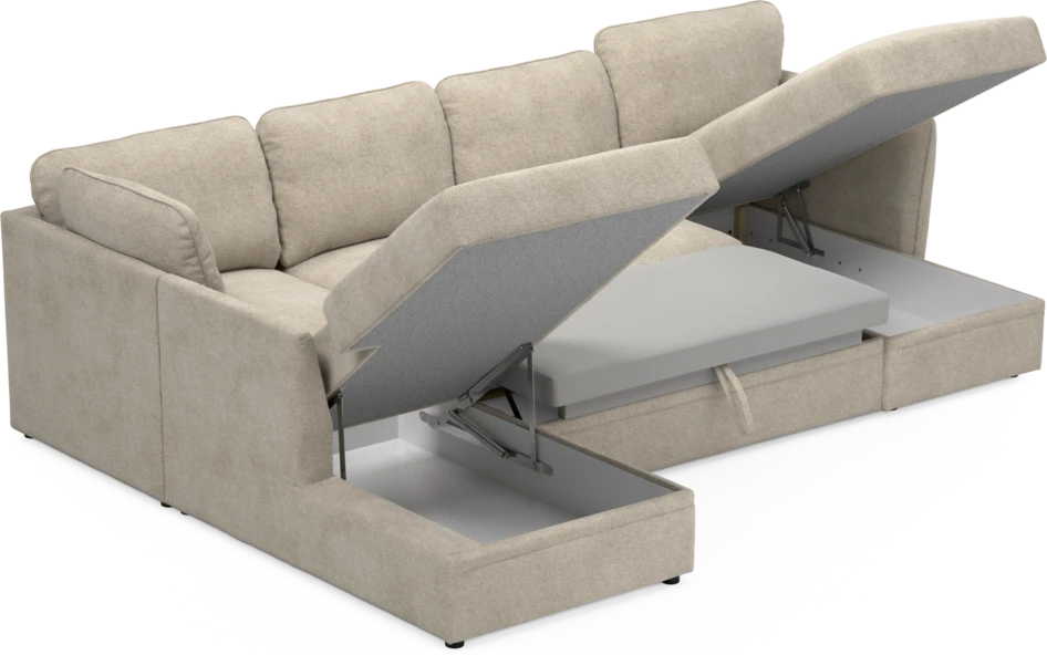 Öland - Bäddsoffa med divan vänster och schäslong höger - Beige
