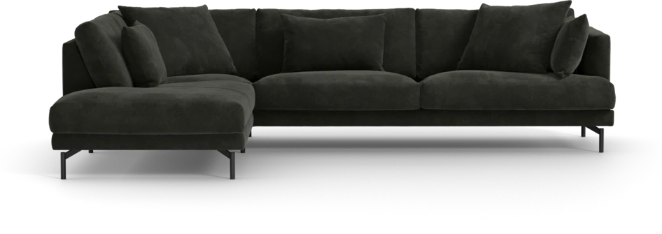 Harper - 3-sits soffa med divan vänster - Svart