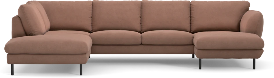 Madison Lux - 2-sits soffa med divan vänster och schäslong höger - Rosa