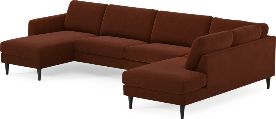 Bridge - 3-sits soffa med schäslong vänster och divan höger - Orange