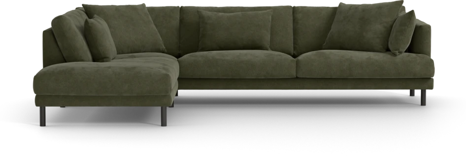 Harper - 3-sits soffa med divan vänster - Grön