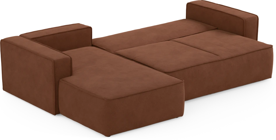 Ide - Bäddsoffa 3-sits med schäslong vänster - Orange