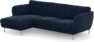 Madison Lux - 2-sits soffa med schäslong vänster - Blå