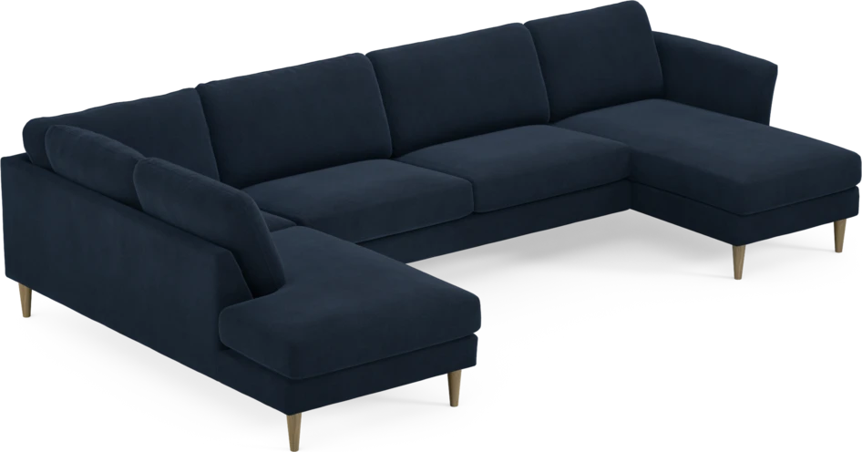Bridge - 3-sits soffa med divan vänster och schäslong höger - Blå