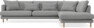 Harper - 3-sits soffa med divan höger - Grå