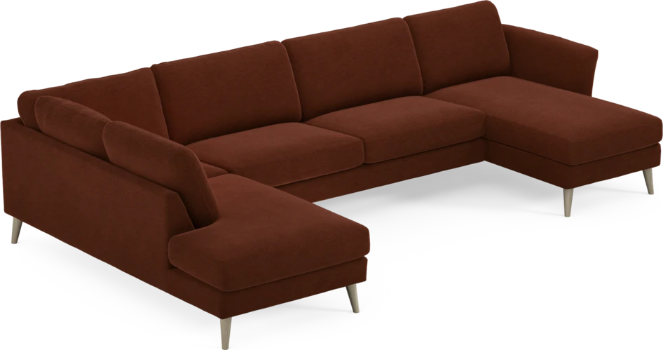 Bridge - 3-sits soffa med divan vänster och schäslong höger - Orange