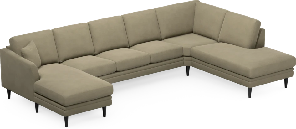 Eden - 3-sits soffa med schäslong vänster och divan höger - Beige