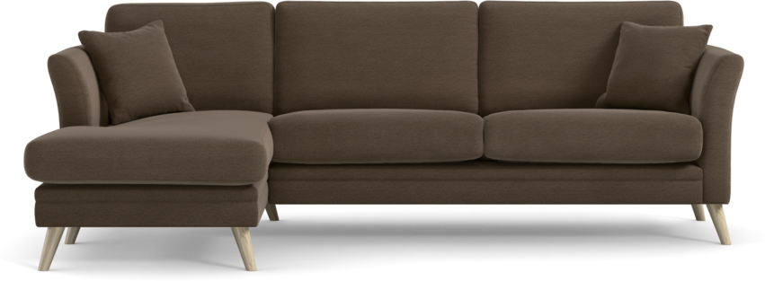 Eden - 2,5-sits soffa med schäslong - Brun