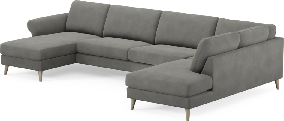 Bridge - 3-sits soffa med schäslong vänster och divan höger - Grå