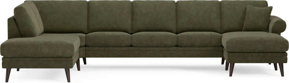 Eden - 3-sits soffa med divan vänster och schäslong höger - Grön