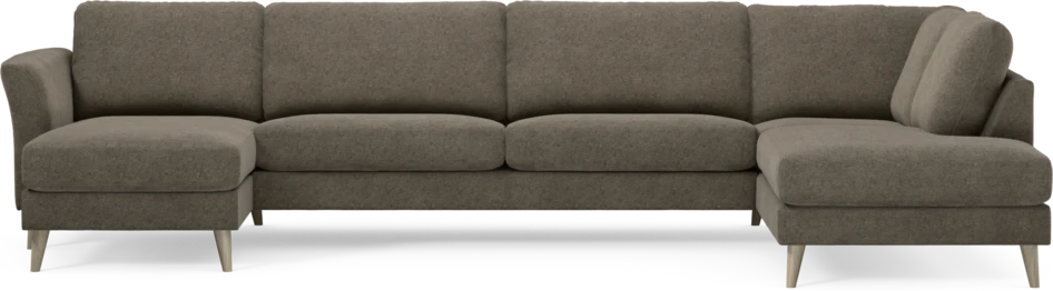 Bridge - 3-sits soffa med schäslong vänster och divan höger - Brun