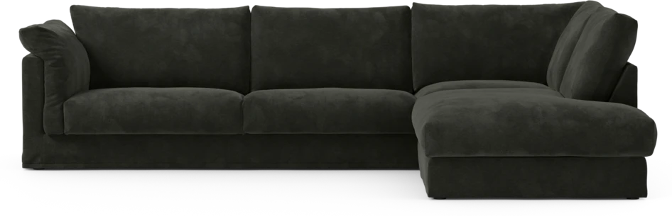 Cherrie Klädsel - Klädsel till 3-sits soffa med divan höger - Svart