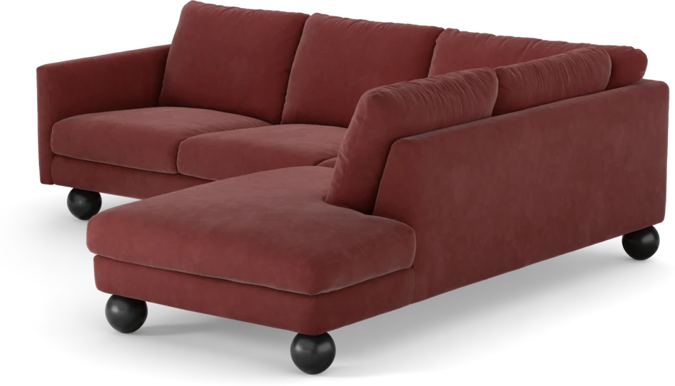 Madison - 2-sits soffa med divan höger - Rosa