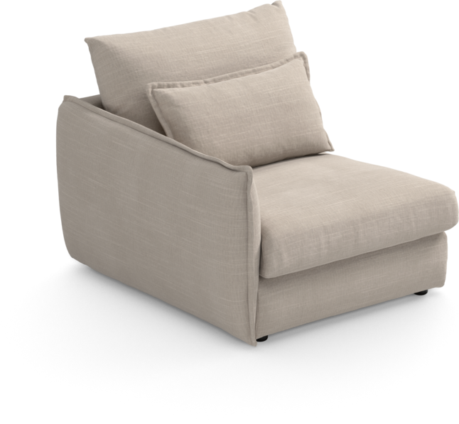 Pieces - 1-sits med armstöd vänster - Beige
