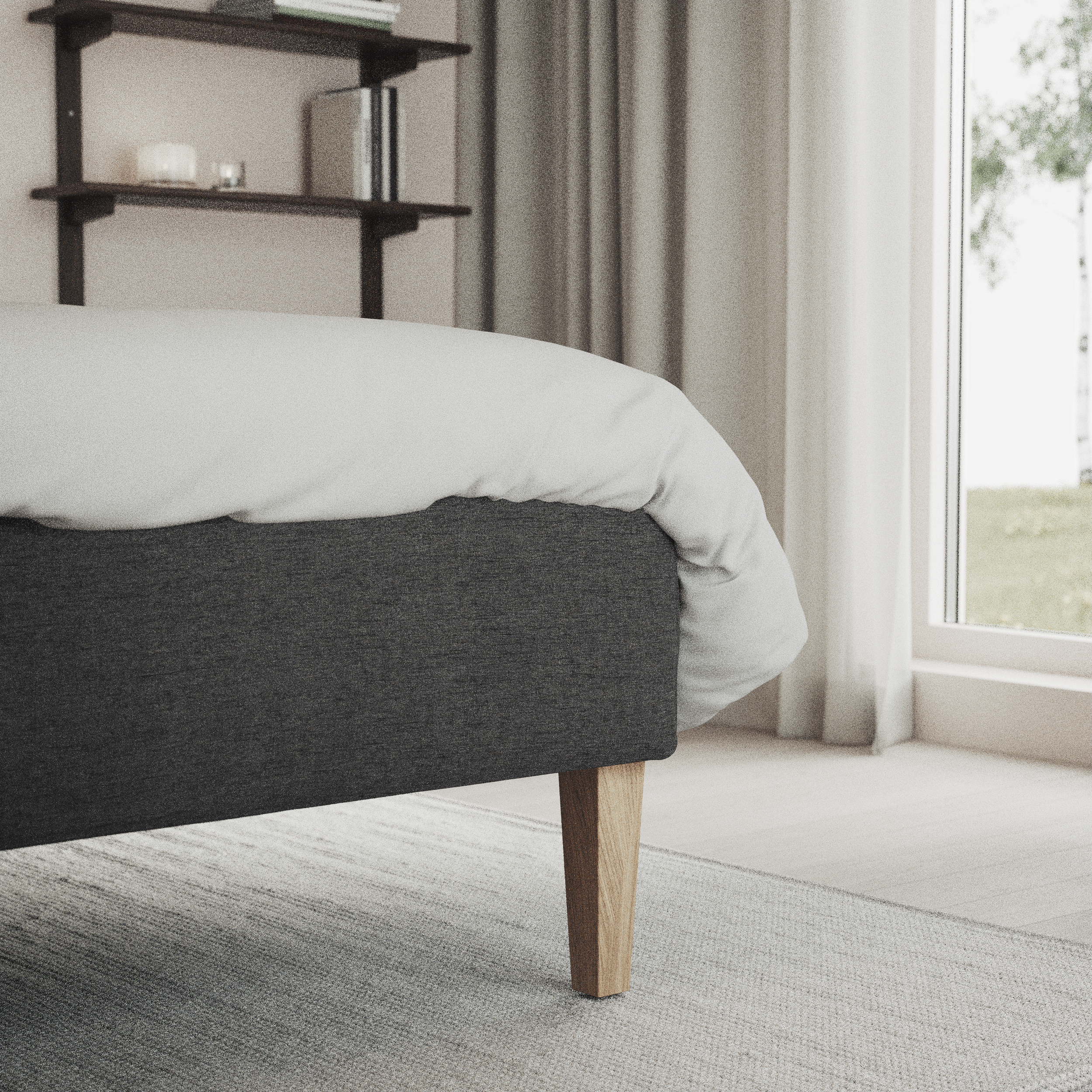 Delux Sense - Kontinentalsäng, enkelsäng 120 cm med bäddmadrass och sängben - inspiration