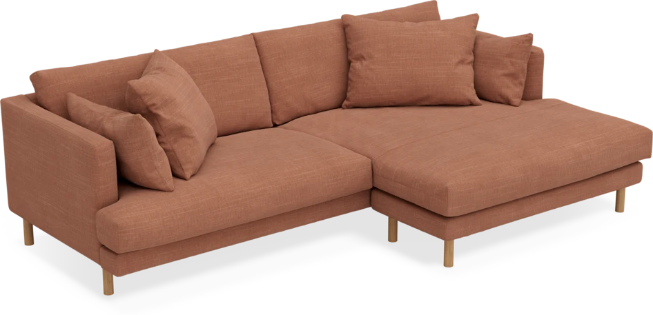 Harper - 4-sits med schäslong XL höger - Orange