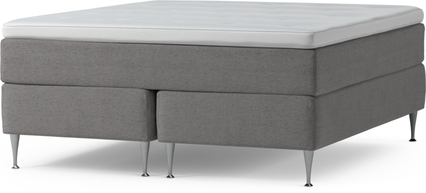 Delux Dream - Kontinentalsäng, dubbelsäng med bäddmadrass och sängben - Grå