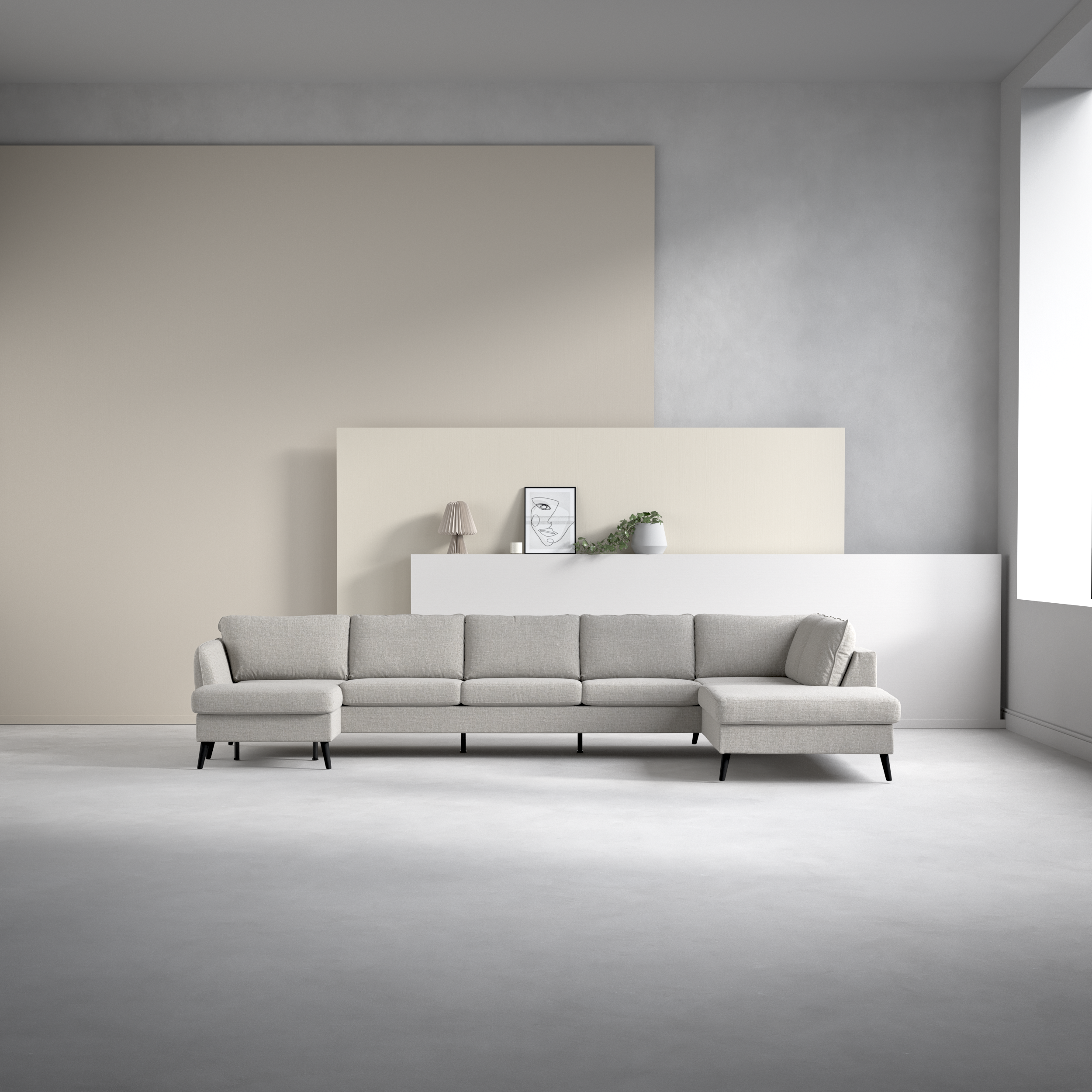 County - 4-sits soffa med schäslong vänster och divan höger - inspiration