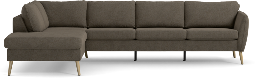 County - 3-sits soffa med divan vänster - Brun