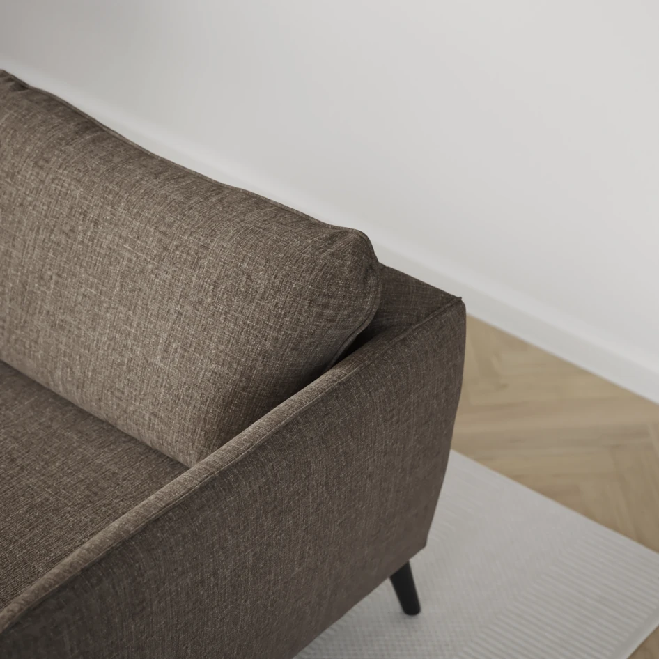 County - 2,5-sits soffa med divan vänster - Brun