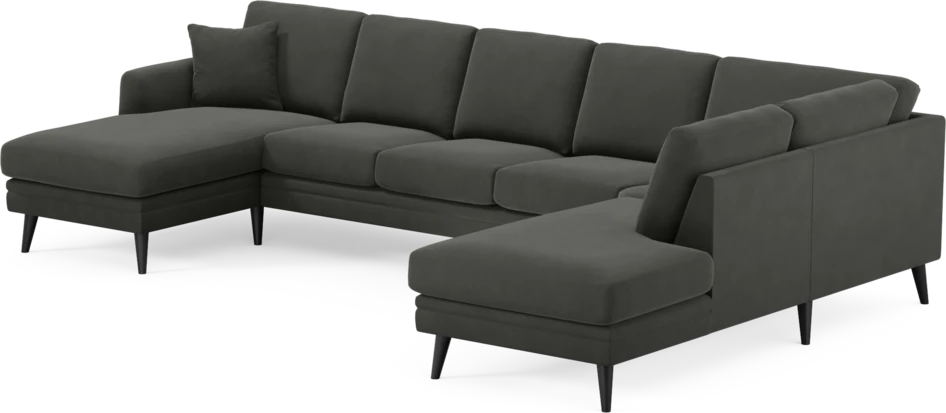 Eden - 3-sits soffa med schäslong vänster och divan höger - Grå
