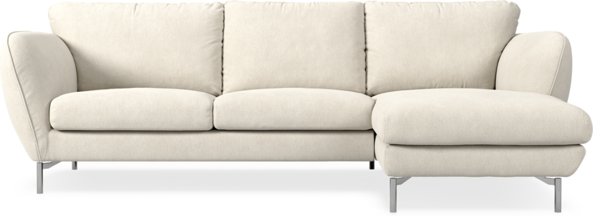 Madison Lux - 2-sits soffa med schäslong höger - Vit
