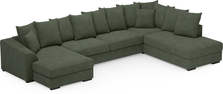 Town - 3-sits soffa med divan höger och schäslong vänster - Grön